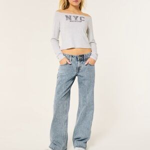 Hollister Light Blue Flare & Wide Leg Jeans